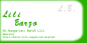 lili barzo business card