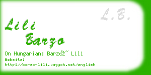 lili barzo business card